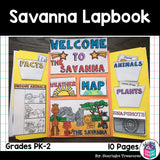 Savanna Lapbook for Early Learners - Animal Habitats