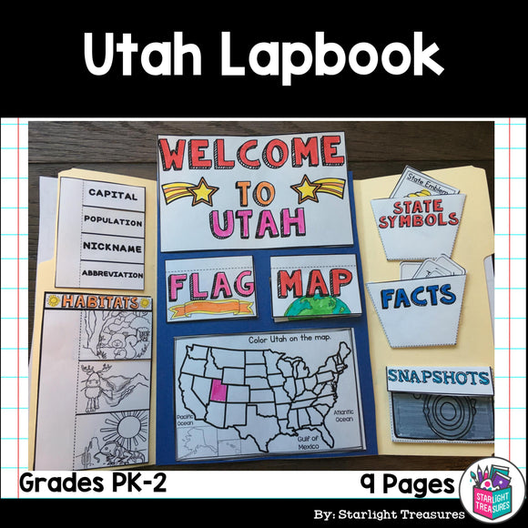 Utah Lapbook for Early Learners - A State Study