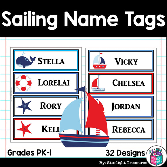 Sailing Name Tags - Editable