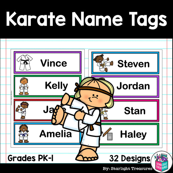 Karate Name Tags - Editable