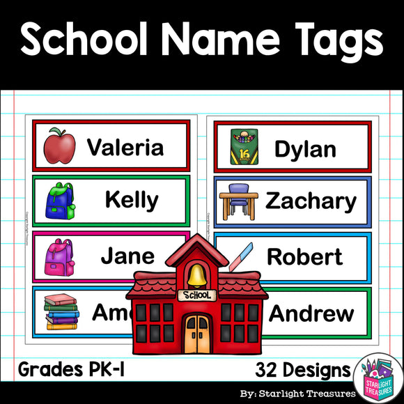 School Name Tags - Editable