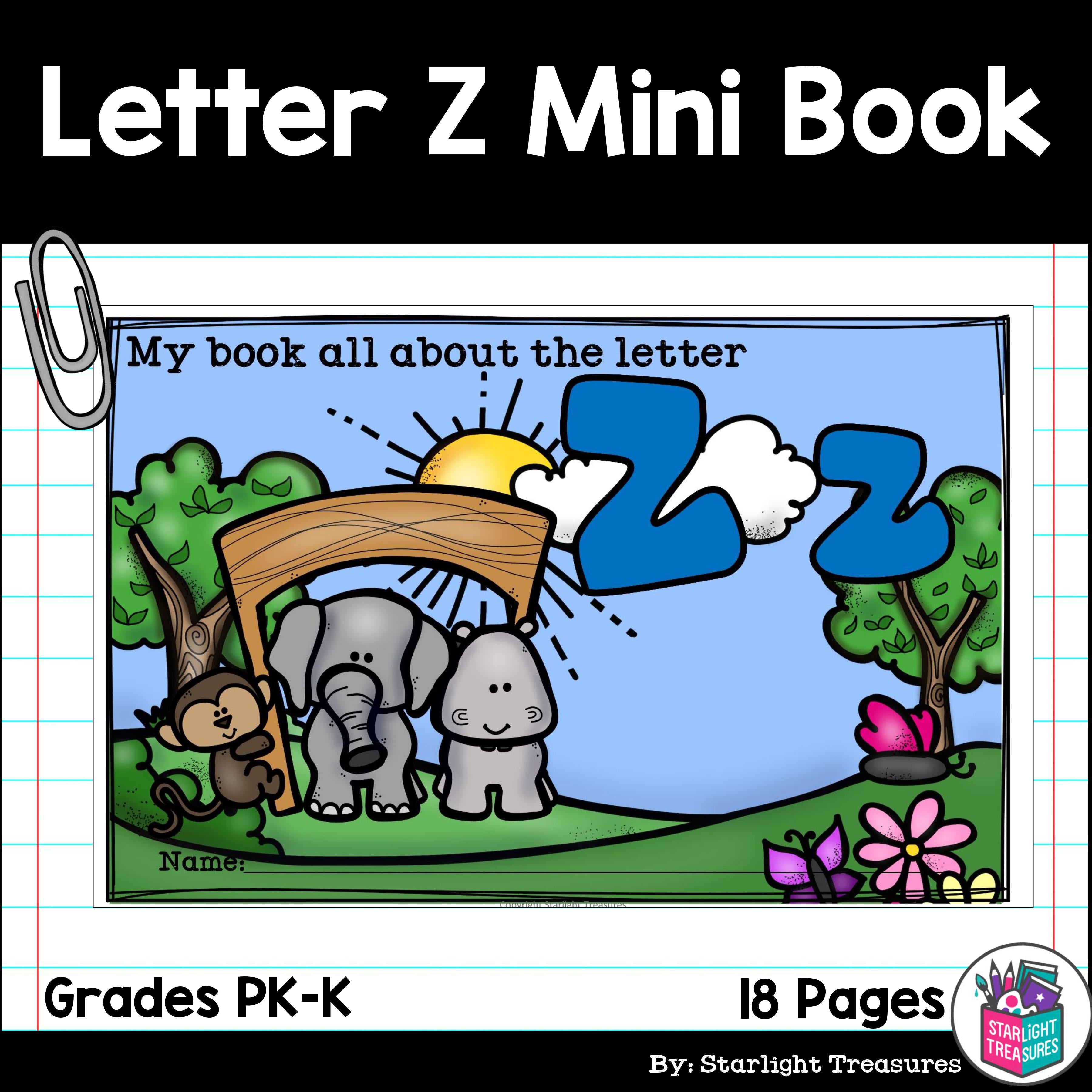 Alphabet Letter of the Week: The Letter Z Mini Book