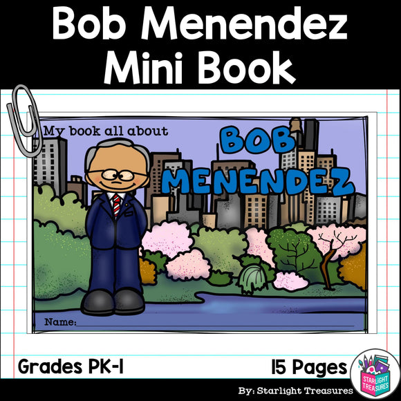 Bob Menendez Mini Book for Early Readers: Hispanic Heritage Month