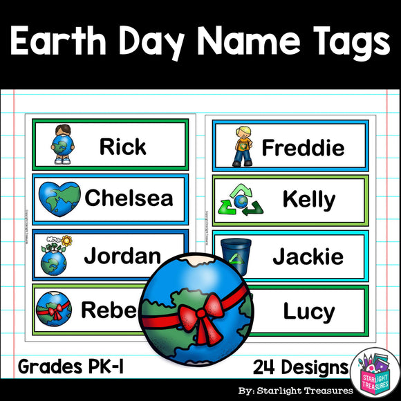 Earth Day Name Tags - Editable