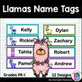 Llamas Name Tags - Editable