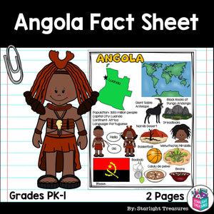 Angola Fact Sheet for Early Readers