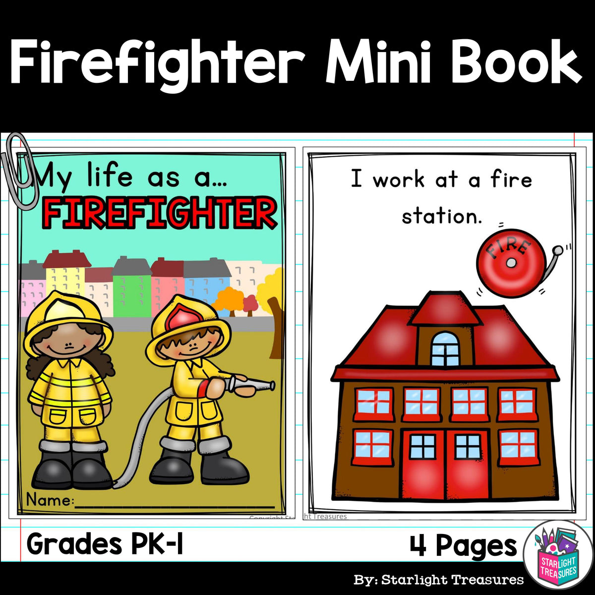 Firefighter Mini Book for Early Readers Careers and Community Helper