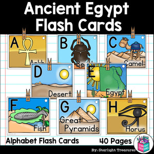 Alphabet Flash Cards for Early Readers - Ancient Egypt