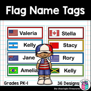 Flag Name Tags - Editable