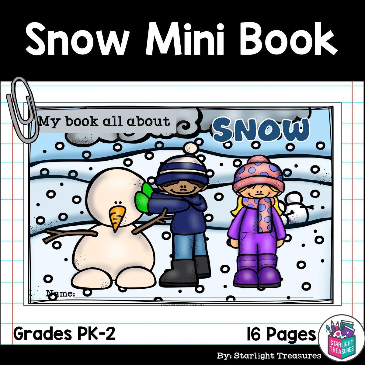 Snow Mini Book For Early Readers – Starlight Treasures LLC