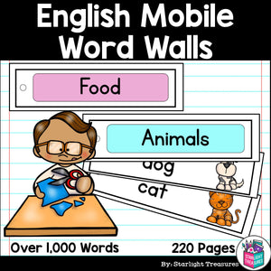 Over 1,000 English Words Mobile Word Walls 