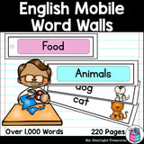 Over 1,000 English Words Mobile Word Walls 