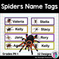 Spiders Name Tags - Editable