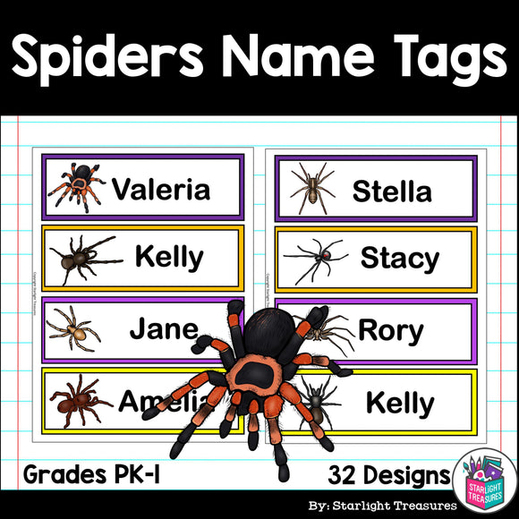 Spiders Name Tags - Editable