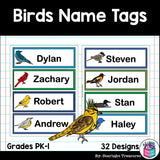 Birds Name Tags - Editable
