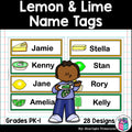 Lemon & Lime Name Tags - Editable