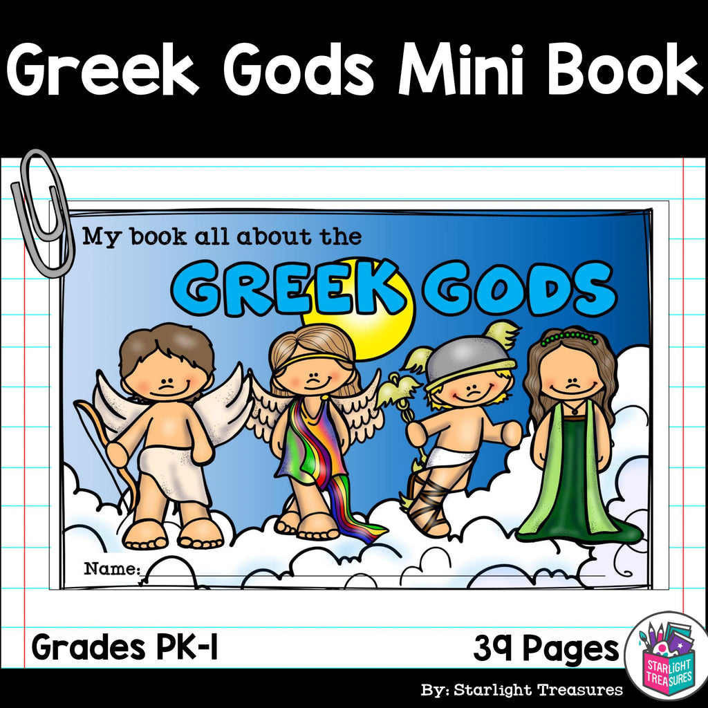 Greek Gods and Goddesses Mini Book for Early Readers - Greek Mythology