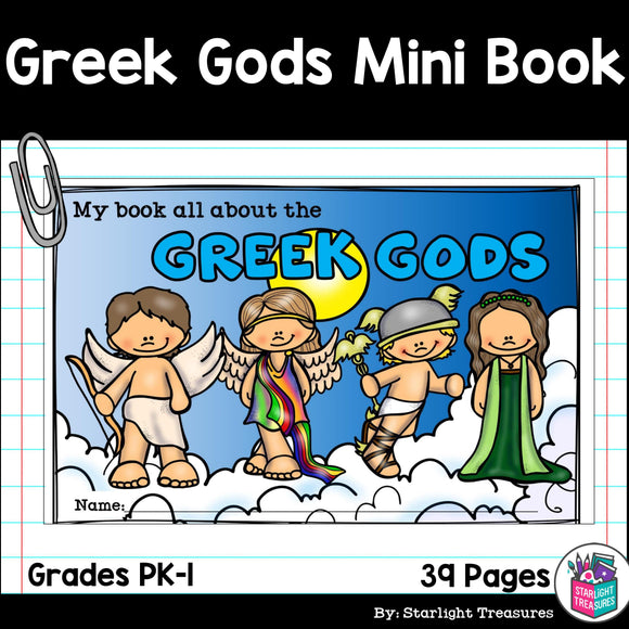 Greek Gods and Goddesses Mini Book for Early Readers - Greek Mythology