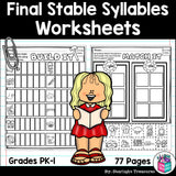 Final Stable Syllables Worksheets and Activities for Early Readers