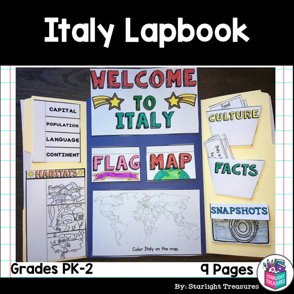 Italy Lapbook for Early Learners - A Country Study