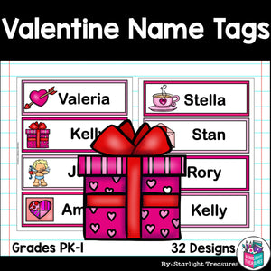 Valentine's Day Name Tags - Editable