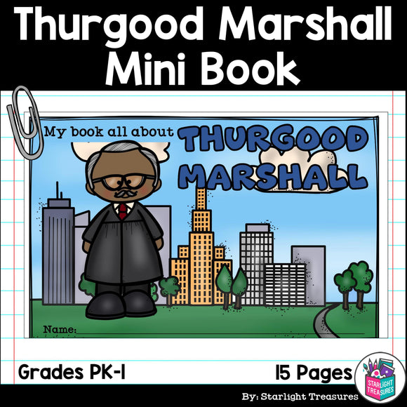 Thurgood Marshall Mini Book for Early Readers: Black History Month