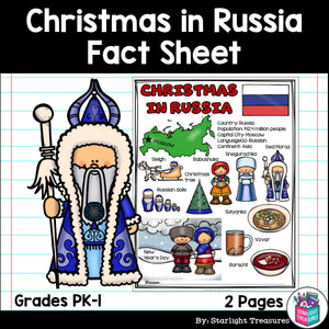 Christmas in Russia Fact Sheet for Early Readers