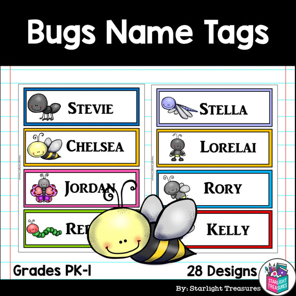Bugs Name Tags - Editable
