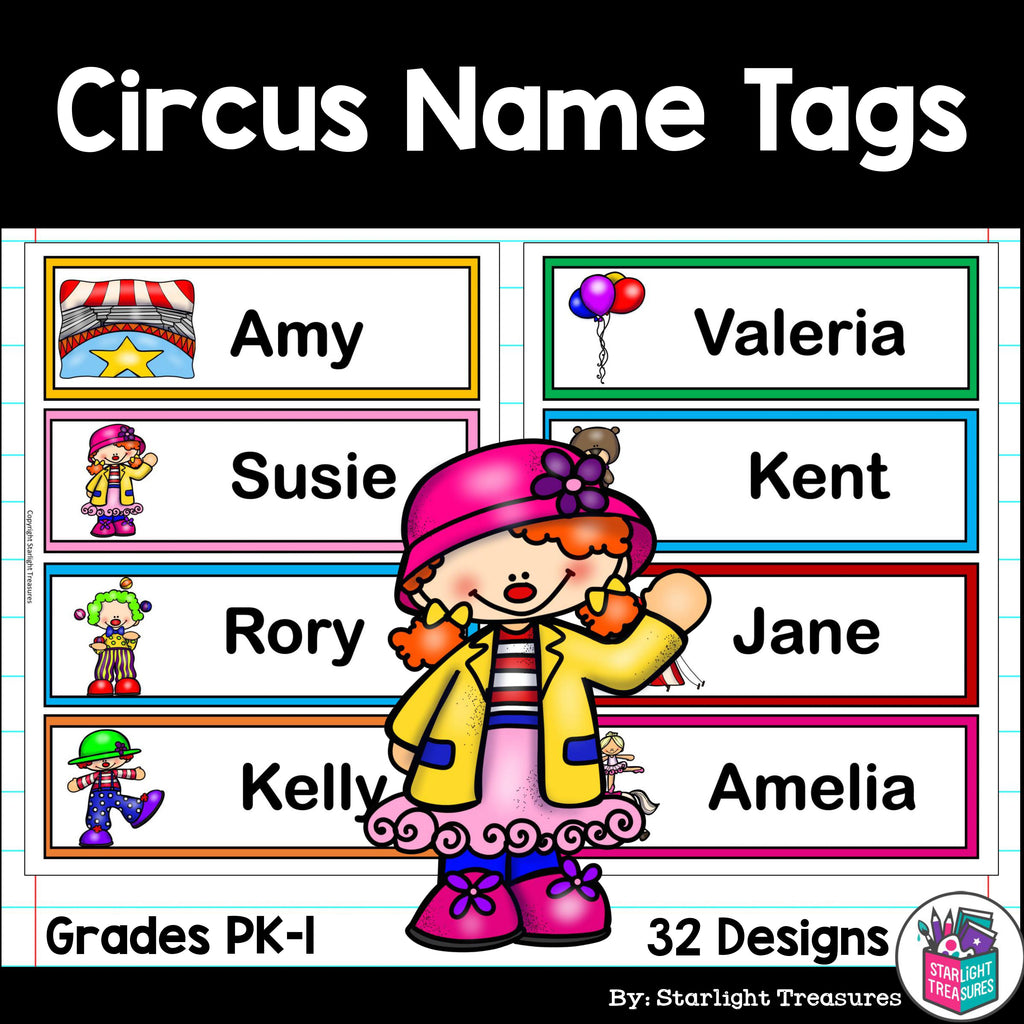 Circus Desk Name Tags - Editable - FREEBIE