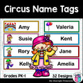 Circus Desk Name Tags - Editable - FREEBIE