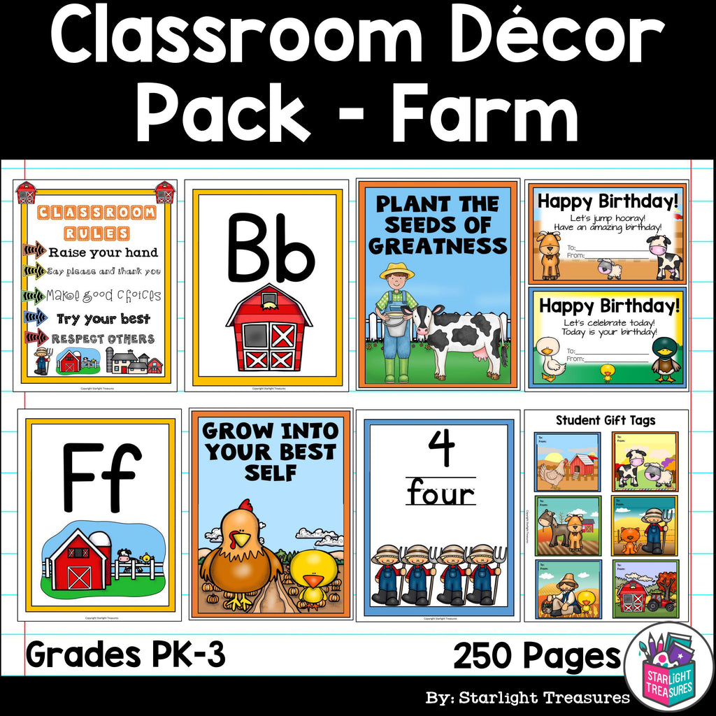 Classroom Decor Pack - Farm Theme