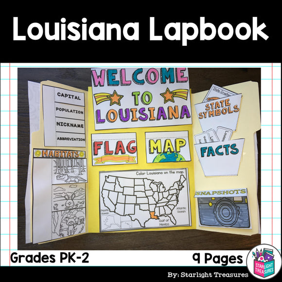 Louisiana Lapbook for Early Learners - A State Study