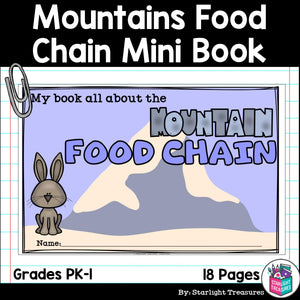 Mountains Food Chain Mini Book for Early Readers - Food Chains