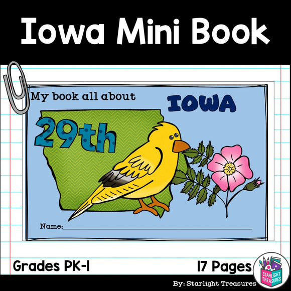 Iowa Mini Book for Early Readers - A State Study