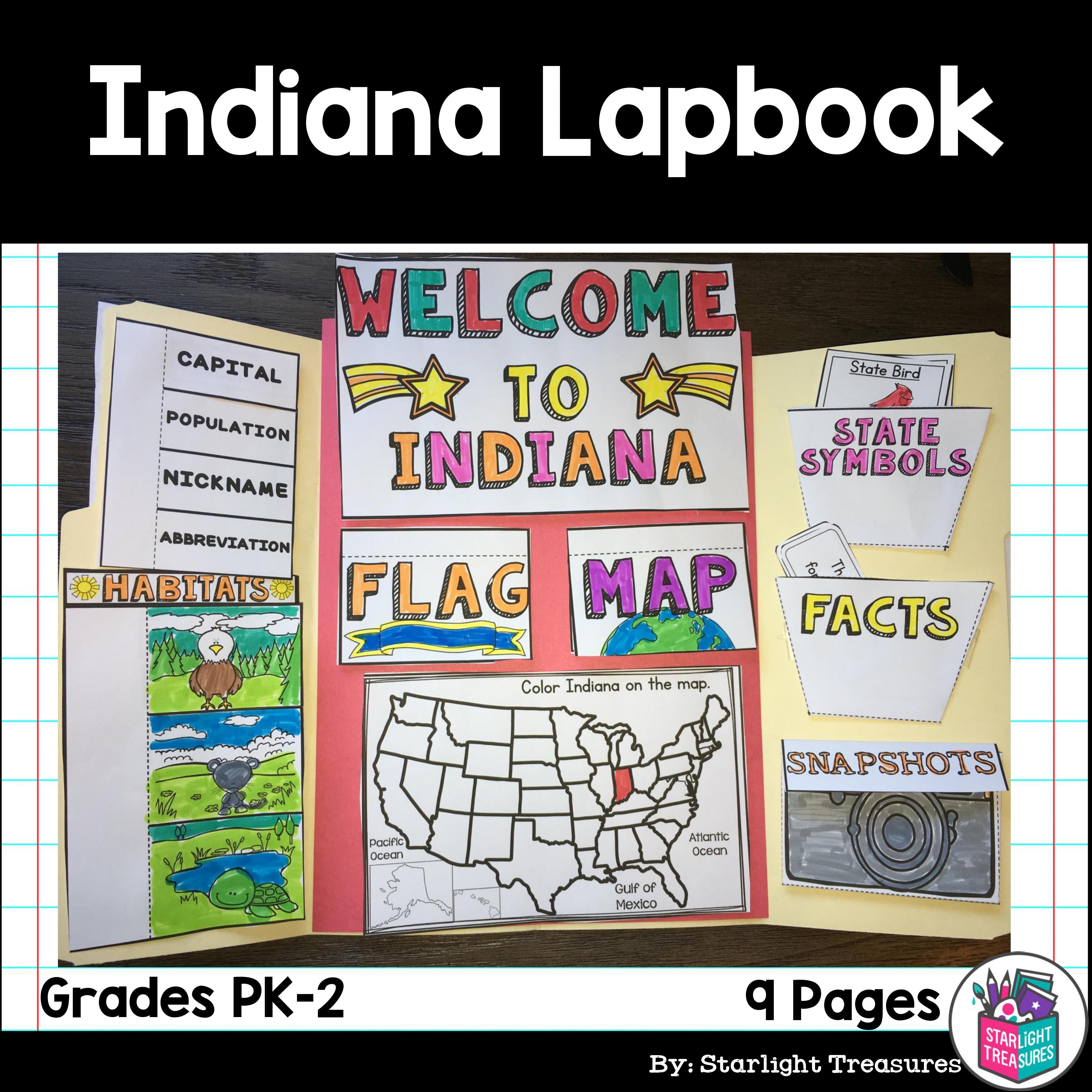 Indiana Lapbook for Early Learners - A State Study