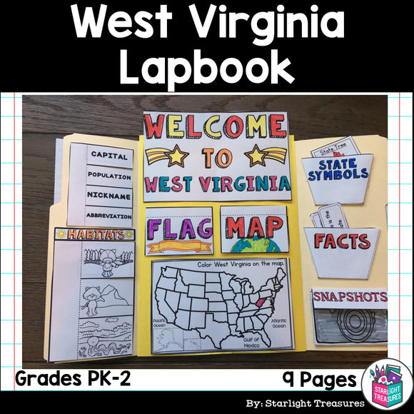 West Virginia Lapbook for Early Learners - A State Study