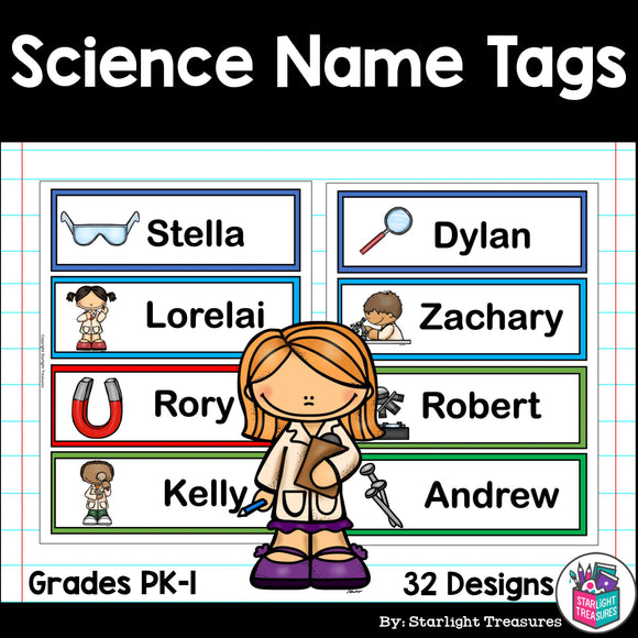 Science Name Tags - Editable