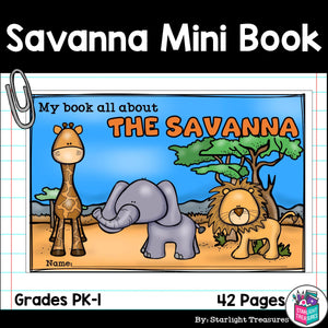 The Savanna Mini Book for Early Readers: Savanna Animals