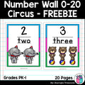 Number Wall - Circus FREEBIE: 0-20