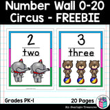Number Wall - Circus FREEBIE: 0-20