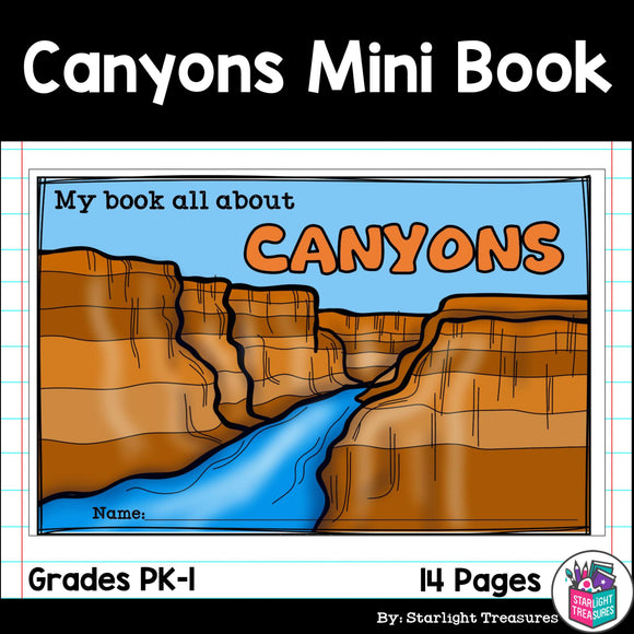 Canyons Mini Book for Early Learners - Landforms