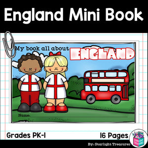 England Mini Book for Early Readers - A Country Study