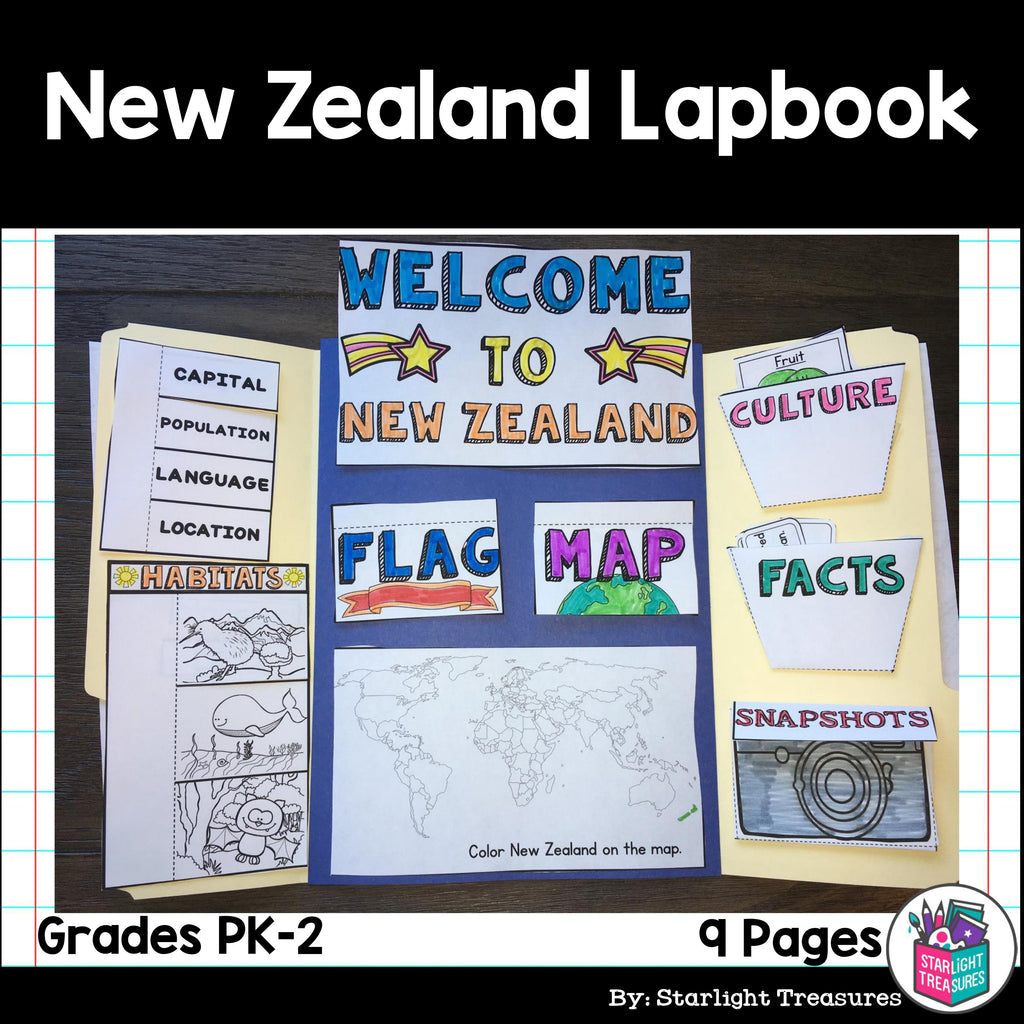 New Zealand Lapbook for Early Learners - A Country Study