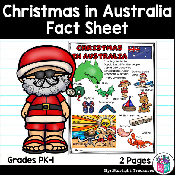Christmas in Australia Fact Sheet for Early Readers
