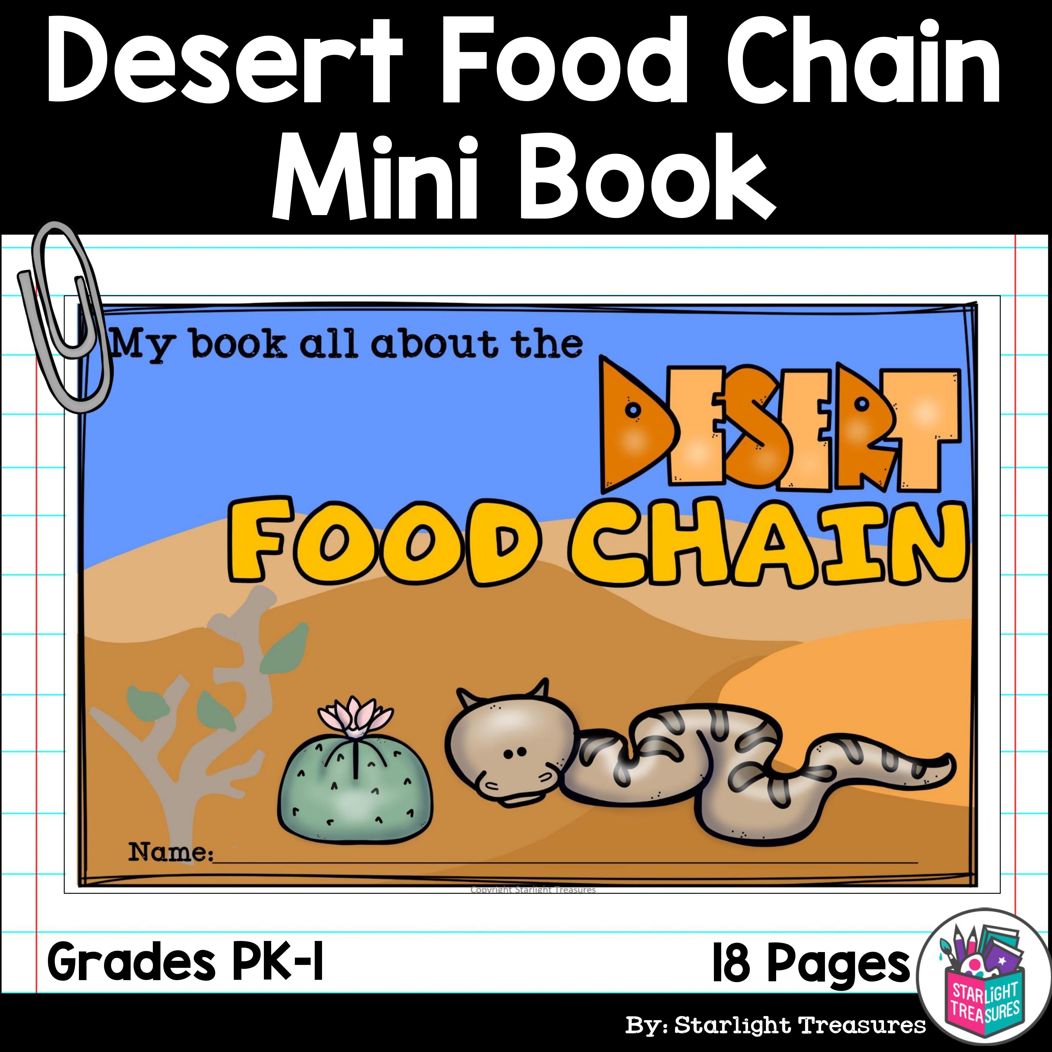 Desert Food Chain Mini Book for Early Readers - Food Chains