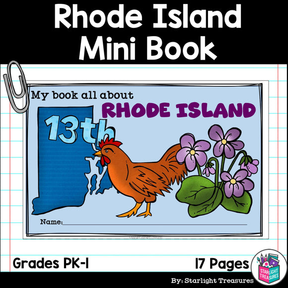 Rhode Island Mini Book for Early Readers - A State Study