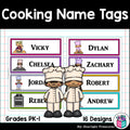 Cooking Name Tags - Editable