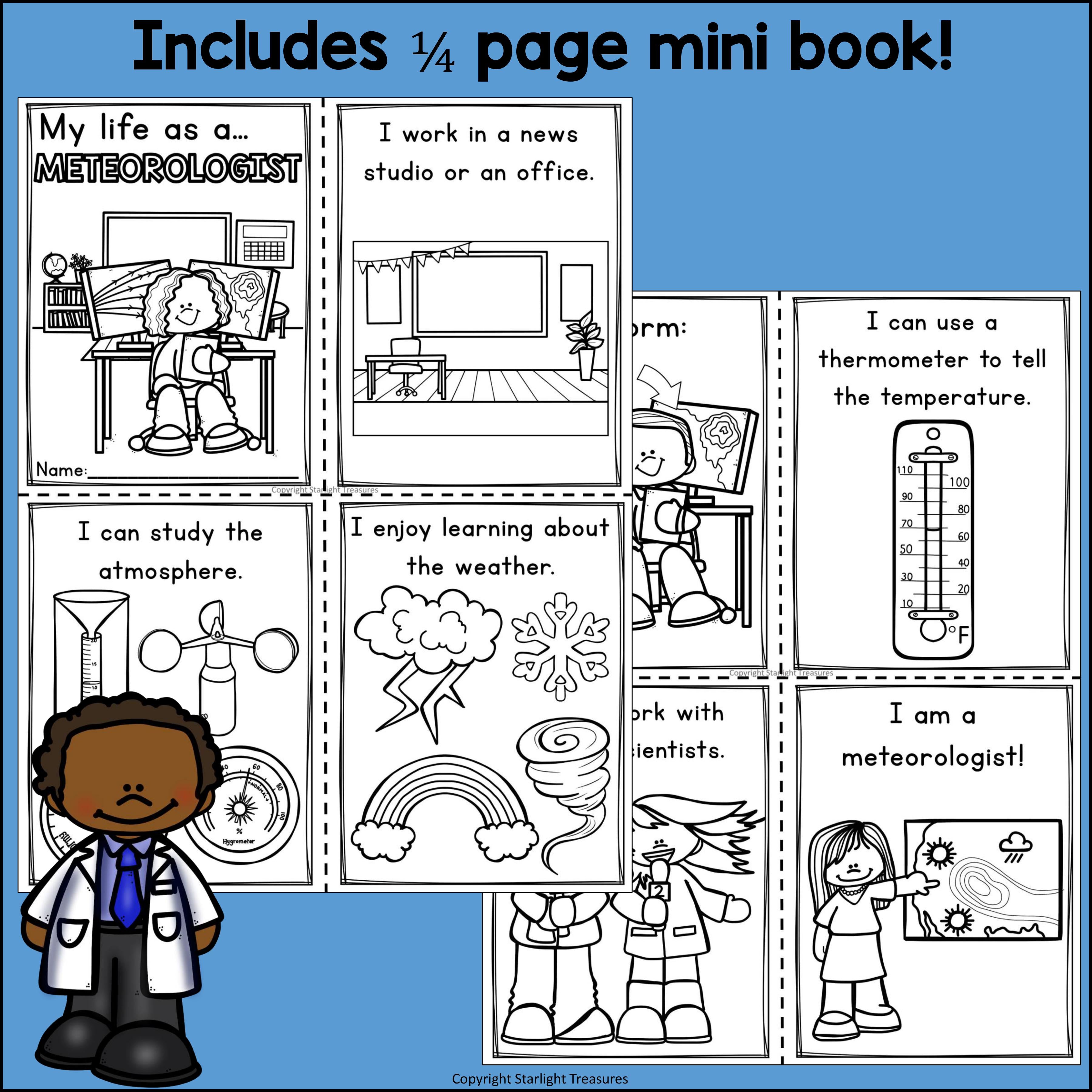 Meteorologist Mini Book for Early Readers - Types of Scientists