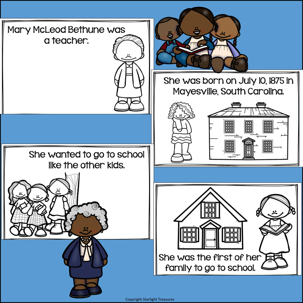 Mary McLeod Bethune Mini Book for Early Readers: Black History Month