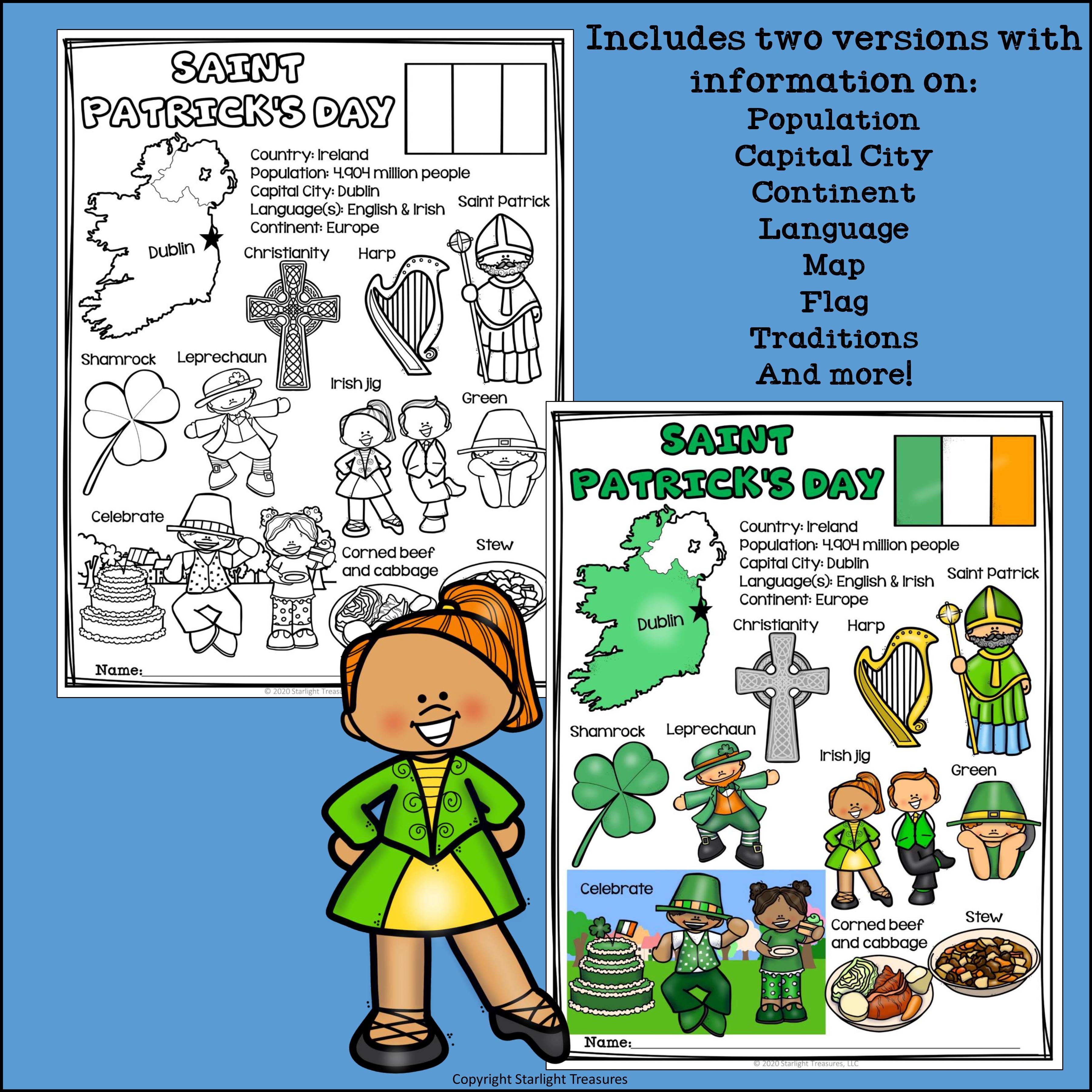 Saint Patrick's Day Fact Sheet for Early Readers